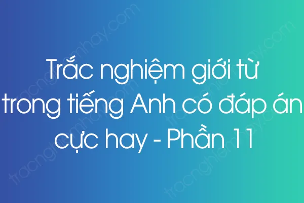 Trắc nghiệm giới từ trong tiếng Anh có đáp án cực hay - Phần 11 Trắc nghiệm giới từ trong tiếng Anh có đáp án cực hay - Phần 11