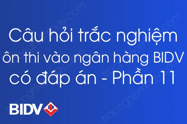 Bộ câu hỏi trắc nghiệm ôn thi vào ngân hàng BIDV có đáp án - Phần 11 Bộ câu hỏi trắc nghiệm ôn thi vào ngân hàng BIDV có đáp án - Phần 11
