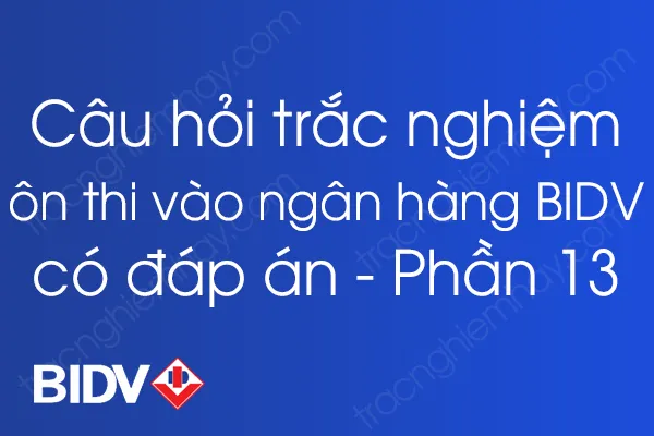 Bộ câu hỏi trắc nghiệm ôn thi vào ngân hàng BIDV có đáp án - Phần 13 Bộ câu hỏi trắc nghiệm ôn thi vào ngân hàng BIDV có đáp án - Phần 13