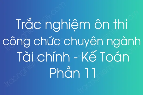Trắc nghiệm ôn thi công chức chuyên ngành Tài chính - Kế Toán - Phần 11 Trắc nghiệm ôn thi công chức chuyên ngành Tài chính - Kế Toán - Phần 11