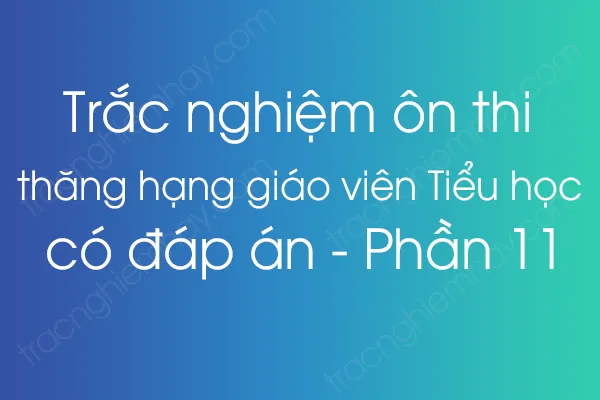 Trắc nghiệm ôn thi thăng hạng giáo viên Tiểu học có đáp án - Phần 11 Trắc nghiệm ôn thi thăng hạng giáo viên Tiểu học có đáp án - Phần 11