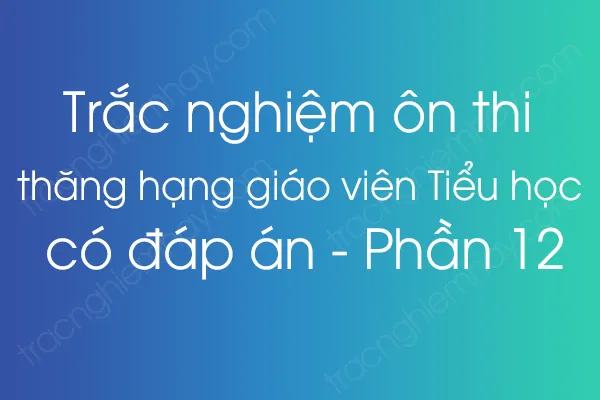 Trắc nghiệm ôn thi thăng hạng giáo viên Tiểu học có đáp án - Phần 12 Trắc nghiệm ôn thi thăng hạng giáo viên Tiểu học có đáp án - Phần 12