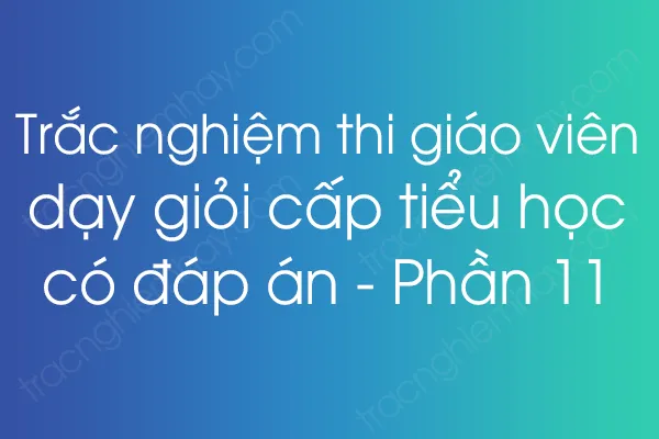 Trắc nghiệm thi giáo viên dạy giỏi cấp tiểu học có đáp án - Phần 11 Trắc nghiệm thi giáo viên dạy giỏi cấp tiểu học có đáp án - Phần 11
