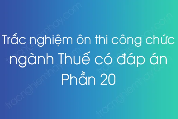 Trắc nghiệm ôn thi công chức ngành Thuế có đáp án - Phần 20 Trắc nghiệm ôn thi công chức ngành Thuế có đáp án - Phần 20